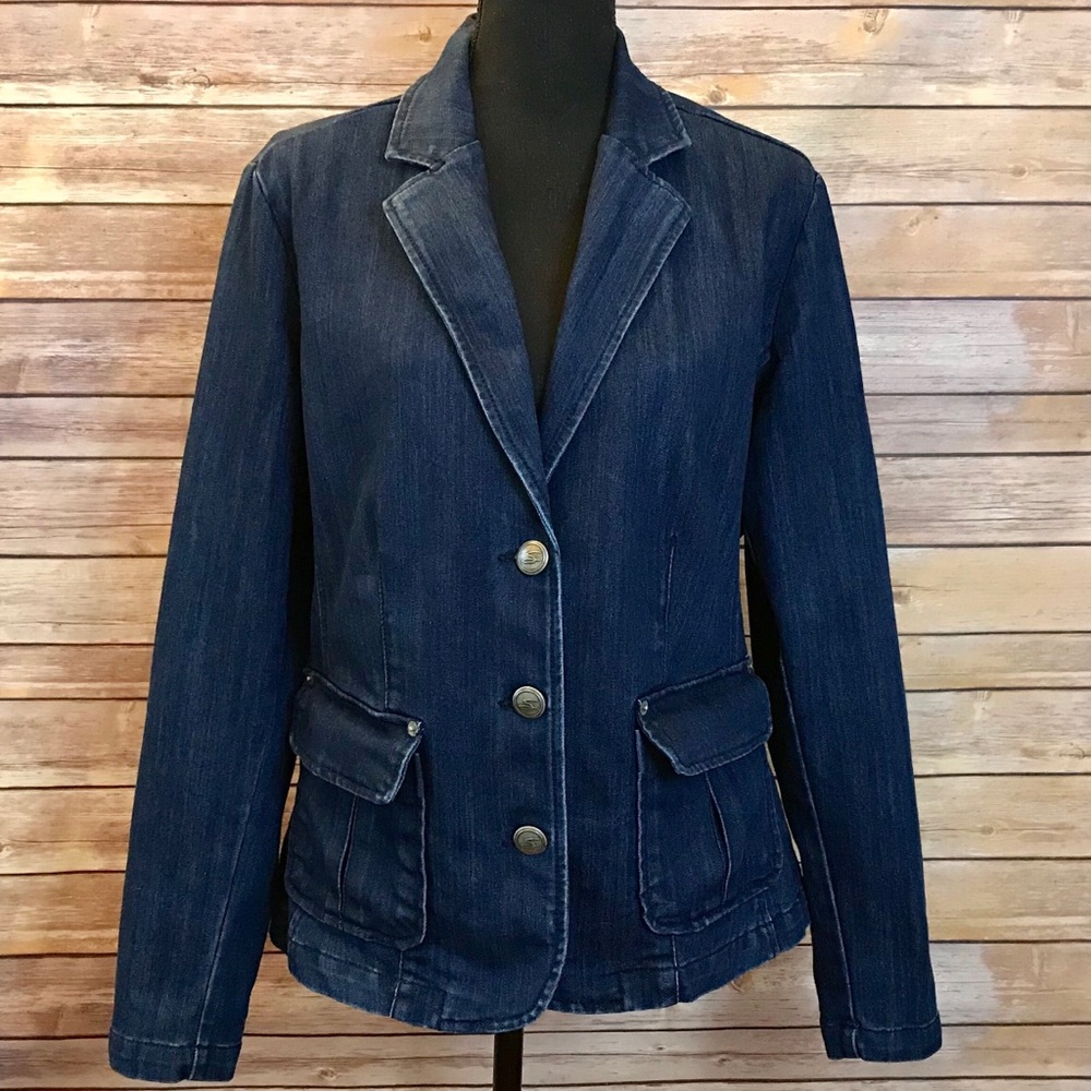 Seven7 Luxe Blue Denim Jacket Plus Size 14/16